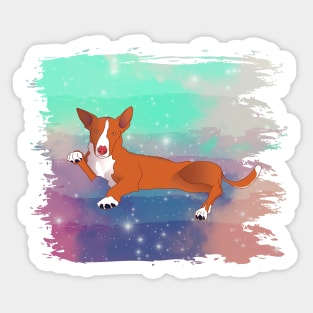 Podenco in a rainbow galaxy Sticker